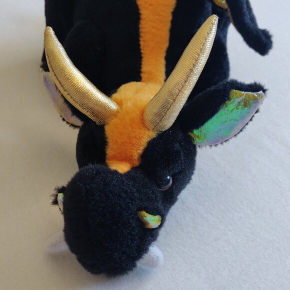 GANZ Webkinz Lava Dragon Plush Toy Stuffed Animal 11" Black Orange. NO CODE - Picture 4 of 4